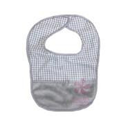 Mint Grey Gingham Baby Bib Personalized 