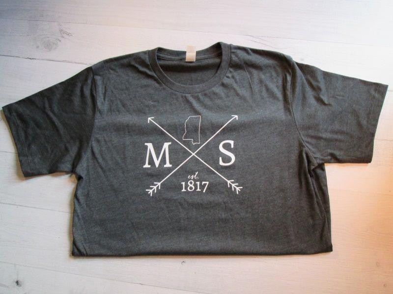 Mississippi Established T-Shirt - myembroideredgifts-com - myembroideredgifts-com