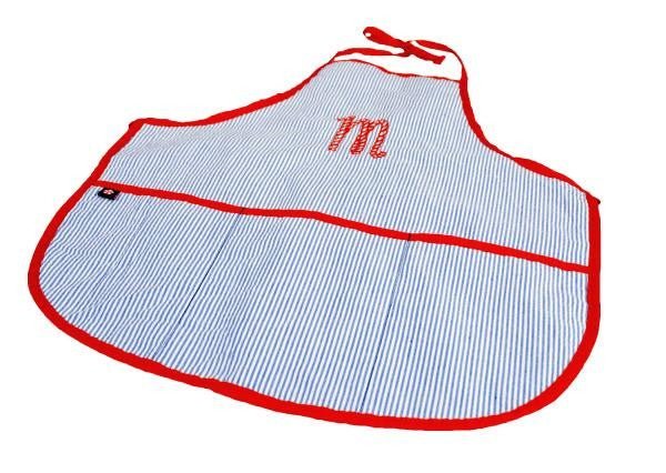 Navy Seersucker Art Smock Personalized - myembroideredgifts-com - Mint