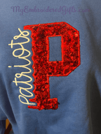 Patriots Sequin Applique Sweatshirt - myembroideredgifts-com - Independent Trading Company