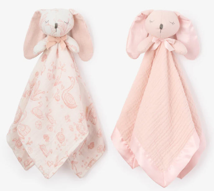 Pink "Sleepy Pals" Organic Security Blanket (Set of 2)