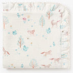 Pony Meadow Organic Muslin Security Blanket with Fur Personalized - myembroideredgifts-com - Elegant Baby