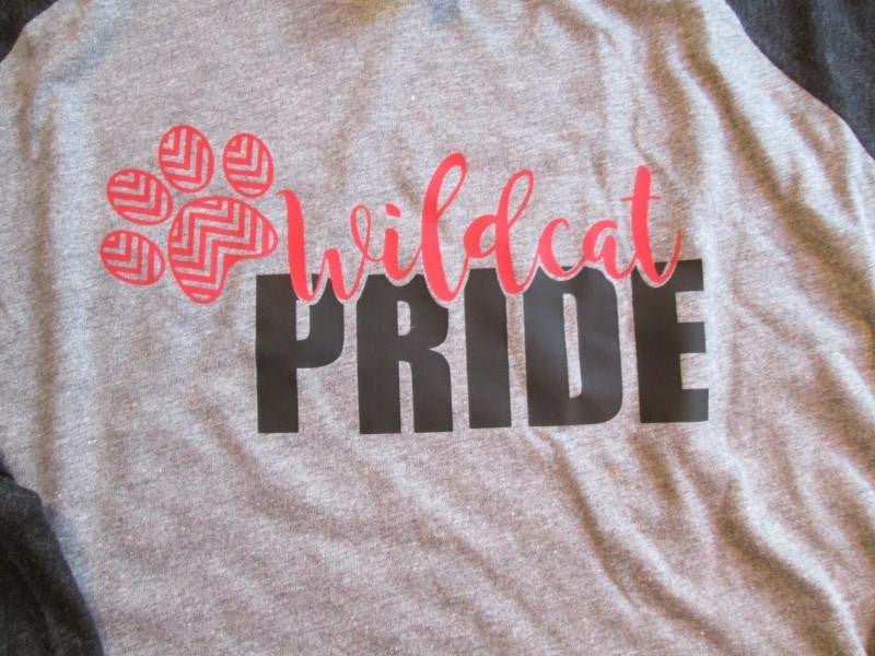 Red Wildcat Pride Baseball T - myembroideredgifts-com - myembroideredgifts-com