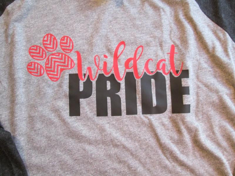  Red Wildcat Pride Baseball T 