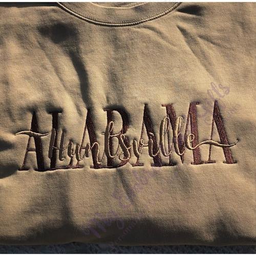 Rep Your City and State Custom Sweatshirt - myembroideredgifts-com - Pennant