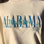 Rep Your City and State Custom Sweatshirt - myembroideredgifts-com - Pennant
