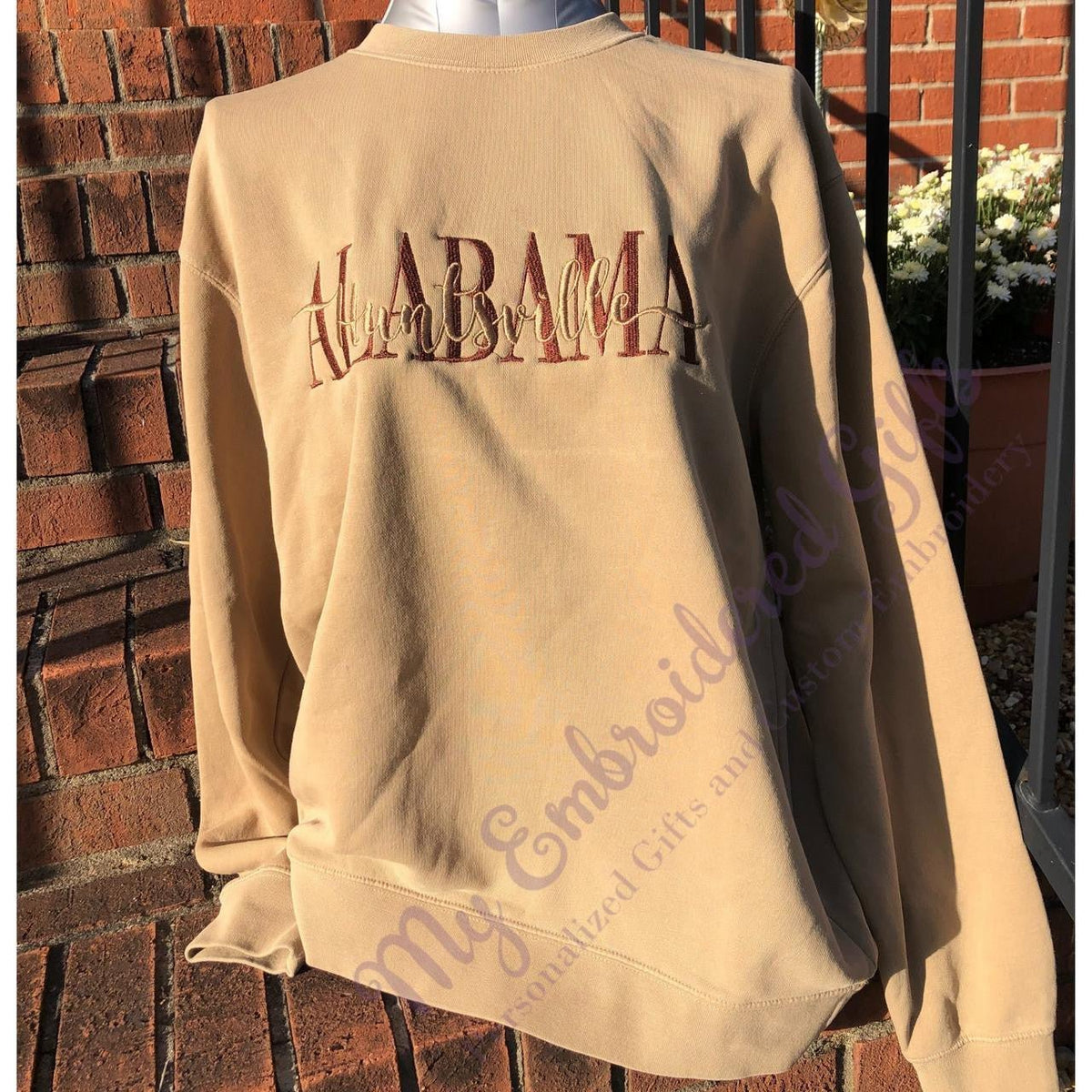 Rep Your City and State Custom Sweatshirt - myembroideredgifts-com - Pennant