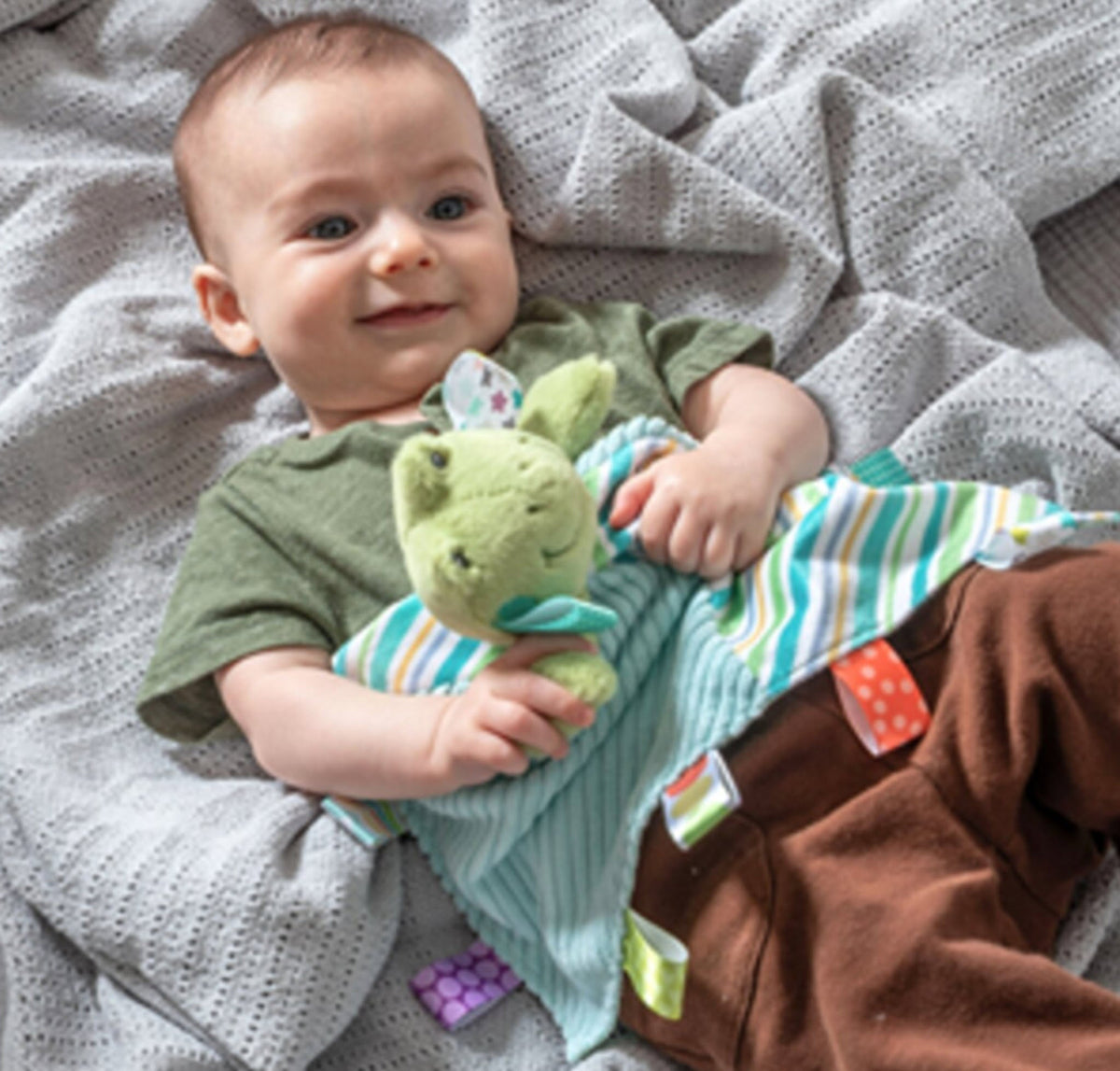 Taggies Peepers Frog Blanket Personalized - myembroideredgifts-com - Mary Meyer