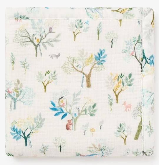 Treehouse Organic Muslin Security Blanket with Fur Personalized - myembroideredgifts-com - Elegant Baby