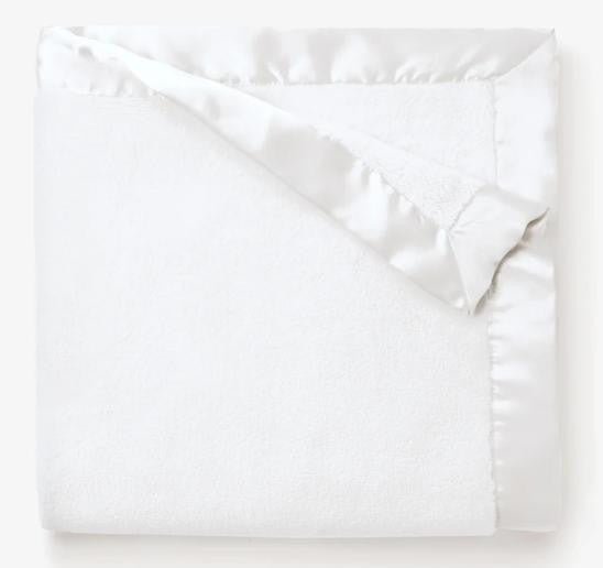 White Coral Fleece Blanket Personalized - myembroideredgifts-com - Elegant Baby