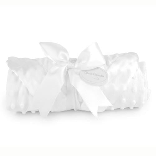 White Minky Blanket Personalized - myembroideredgifts-com - Mud Pie