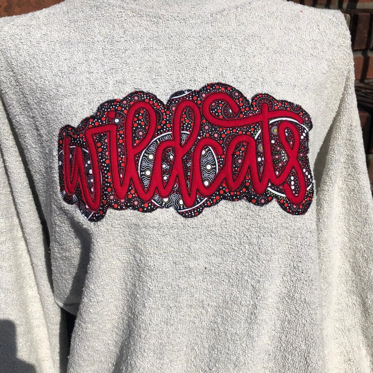 Wildcats Applique Fleece Sweatshirt - myembroideredgifts-com - Pennant