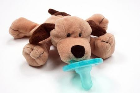 WubbaNub Brown Puppy Pacifier - myembroideredgifts-com - WubbaNub